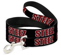 Buckle Down "Steez Noir/Checker Noir/Rouge Pet Leash, 6 'x 1/5,1 cm