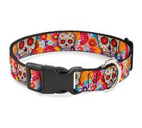 Buckle Down Sucre Tête de Mort Starburst Blanc/Multi Couleur Plastique Clip Collier