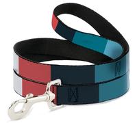 Buckle-Down Summer Essentials Color Block 4 Laisse pour animal domestique 1,8 m de long 3,8 cm de large