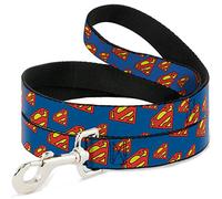 Buckle Down "Super Shield Diagonale Bleu Roi/Rouge Pet Leash, 6 'x 1/5,1 cm