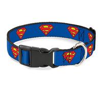 Buckle Down Superman Shield Plastique Bleu Clip Collier
