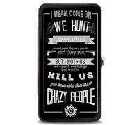 Buckle Down Supernatural Portefeuille à charnière en cuir vegan avec citation de Dean Crazy People Winchester Pentagramme