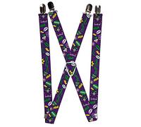Buckle Down Suspenders-The Joker Elements Collage Violet/Vert/Jaune/ - multicolore - taille unique