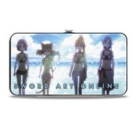 Buckle-Down Sword Art Online Portefeuille à charnière en cuir vegan pour quatre filles et scènes de plage