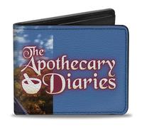 Buckle-Down The Apothercary Diaries Portefeuille à deux volets, The Apothecary Diaries Maomao Pose et logo Title Blues, cuir végétalien