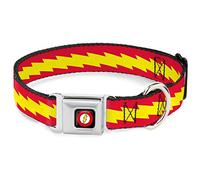 Buckle-Down The Flash Bolt Collier pour Chien avec Boucle de Ceinture Rouge/Jaune