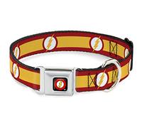 Buckle-Down The Flash Logo 7 Collier pour Chien avec Boucle de Ceinture Rouge/Blanc/Jaune