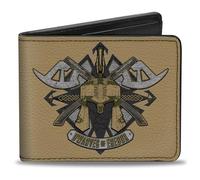 Buckle-Down The Hobbit Portefeuille à 2 volets en cuir vegan avec logo The Hobbit Nains of Erebor et casque Marron