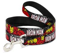 Buckle Down "The Invincible Iron Man empilés des BD/Action Poses Pet Leash, 6 'x 1/5,1 cm