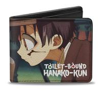 Buckle-Down Toilet-Bound Hanako-Kun Portefeuille à deux volets en cuir vegan avec reliure pour toilettes Motif Hanako Kun Nene et Hanako Kun