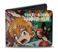 Buckle-Down Toilet-Bound Hanako-Kun Portefeuille à deux volets en cuir végétalien avec reliure pour toilettes