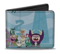 Buckle-Down Warner Bros. Animation Portefeuille à deux volets, Fosters Home For Imaginary Friends Group Pose Blues, cuir végétalien, 4.0" x 3.5", Décontracté