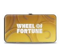 Buckle-Down Wheel of Fortune Portefeuille à charnière en cuir vegan Motif Wheel of Fortune Blues Blanc/jaune/blanc