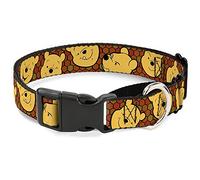 Buckle-Down Winnie l'ourson Collier à Clip en Plastique Motif nid d'abeille Noir/Marron Taille M