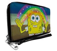 Buckle-Down Women's PU Zip Around Wallet Rectangle-Spongebob Squarepants, 7.5"x4.5"
