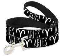 Buckle Down "Zodiaque bélier/Symbole Noir/Blanc Pet Leash, 6 'x 1/5,1 cm