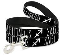Buckle Down "Zodiaque Sagittaire/Symbole Noir/Blanc Pet Leash, 6 'x 2,5 cm