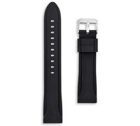 Buckle & Stitch Bracelet de montre de plongée en silicone souple | 18 mm, 20 mm, 22 mm, 24 mm | Noir, bleu marine, orange, rouge, blanc | Bracelet de rechange en caoutchouc étanche | Barres à ressort