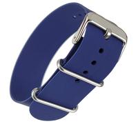 Buckle & Stitch Bracelet de montre NATO en caoutchouc de silicone - Design zulu à passage unique - 18 mm, 20 mm, 22 mm - Noir, bleu marine, vert, orange, gris, 22mm