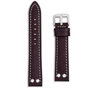Buckle & Stitch Pilot Bracelet de montre aviateur en cuir | 18 mm, 20 mm, 22 mm, 24 mm | Noir, marron, brun clair, bleu, blanc | Style militaire Flieger Rivet | Design vintage WW2 | Extrémités