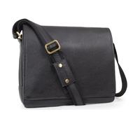 Bucklestone - Sac Besace Homme Cuir - Sacoche Ordinateur 15 Pouces - Messenger Bag - A4 Sac de Travail Moyen - Bandoulière Réglable - LANCASTER - Noir