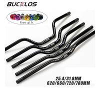 BUCKLOS 25.4mm 31.8mm guidon de vélo 620/660/720/780mm guidon d'hirondelle de vélo ultraléger Type M vtt BMX barre de poignée 25.4-620-40mm-Black