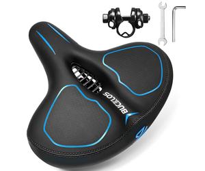 BUCKLOS Coussin de siège de vélo Extra Large et Confortable en Mousse Souple pour Homme et Femme - pour vélo d'appartement, Peloton, vélo électrique, vélo Stationnaire, vélo d'appartement