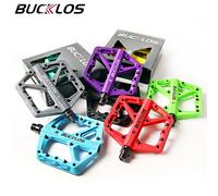 BUCKLOS pédale de vélo plate-forme de pédale ultralégère pour vélo de route VTT roulements scellés en Nylon antidérapant pédales plates pièce de vélo vtt Orange Pedal