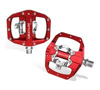 BUCKLOS Pédales SPD PD-M680 à Clipser pour Vélo de Montagne - Plates Double Face, Roulement Scellé, Compatible Crampons Shimano pour VTT et Vélo de Route (Rouge)