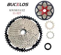 BUCKLOS vtt Cassette 8/9/10/11/12 vitesses vélo de route roue libre 11-52T argent chaînes de VTT pour SHIMANO 8v 9v 10v 11v 12v 12S 11-52T