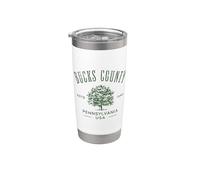 Bucks County PA Souvenir vintage vieilli Gobelet isotherme en acier inoxydable double paroi