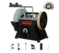 BUCKTOOL Ponceuse humide de 250 mm avec vitesse de rotation variable | 90-160 tr/min, sens de rotation réversible, pierre à aiguiser K220 et réservoir d'eau, ponceuse de table pour aiguiser et