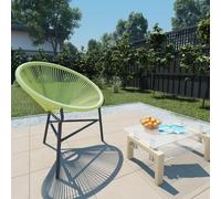 Bucmath Acapulco Chaise de jardin en polyrotin vert, 69 x 66 x 87 cm, chaise de balcon confortable, chaise d'extérieur robuste pour terrasse, fauteuil de salon moderne