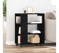 Bucmath Armoire de rangement noire aspect chêne 60 x 35 x 75 cm en matériau dérivé du bois avec 3 étagères pour bureau, salon, cuisine, design moderne, utilisation polyvalente