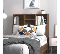 Bucmath Armoire de tête de lit Chêne Marron 100x19x103,5 cm Bois d'ingénierie Rangement Mural Quatre Compartiments Chambre à Coucher Design Contemporain Stable