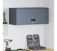 Bucmath Armoire murale de garage - Anthracite - 33 x 80 x 35 cm - En acier revêtu par pulvérisation - Avec porte vérin à gaz - Serrure à verrou - Pour un rangement sûr - Polyvalente