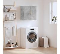 Bucmath Armoire murale en bois - Gris béton - 60 x 31 x 60 cm - Pour cuisine, salle de bain, bureau - Espace de rangement polyvalent avec portes - Résistant à l'humidité