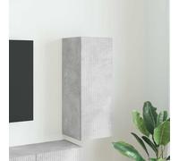 Bucmath Armoire TV murale, aspect béton, 30 x 31 x 80 cm, en bois dérivé du bois, centre de divertissement peu encombrant pour salon et chambre à coucher