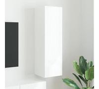 Bucmath Armoire TV murale en bois - 30 x 31 x 100 cm - Avec porte pivotante à 90° - Solution de divertissement peu encombrante pour salon et chambre à coucher - Blanc