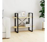 Bucmath Bibliothèque à 2 étagères, 80 x 30 x 70 cm, en pin massif, robuste, polyvalente, pour salon, bureau, étagère à livres, avec montage facile