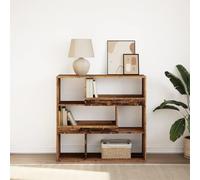 Bucmath Bibliothèque aspect bois vieilli 100 x 33 x 94,5 cm, séparateur de pièce avec 6 compartiments, design robuste en bois pour livres, DVD, décoration, solution de rangement polyvalente