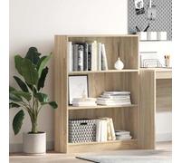 Bucmath Bibliothèque en chêne Sonoma 80 x 24 x 109 cm - En bois - Compartiments ouverts - Espace de rangement polyvalent pour livres, magazines, DVD, CD, électronique, articles de décoration