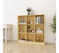 Bucmath Bibliothèque séparateur de pièce, 104 x 33,5 x 110 cm, en pin massif non traité, avec 9 compartiments, polyvalent, organisateur de rangement pour livres, décoration et séparateur de pièce