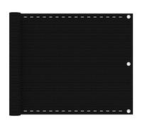 Bucmath Brise-vue pour balcon - Noir - 75 x 500 cm - En polyéthylène haute densité - Résistant aux UV - Perméable au vent et à l'eau - Avec œillets en aluminium - Pour l'intimité et une brise agréable