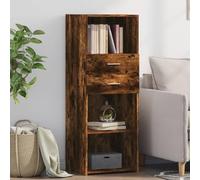 Bucmath Buffet haut en chêne fumé, 45 x 42,5 x 124 cm, en bois dérivé du bois, armoire multi-usages avec espace de rangement, design moderne, pour cuisine et salon, résistant à l'humidité