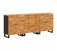 Bucmath Buffet marron en bois massif de mangue, 60 x 33 x 75 cm, avec 3 tiroirs, design moderne, espace de rangement robuste, pour salon, salle à manger