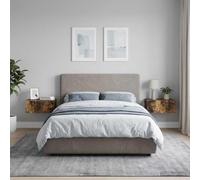 Bucmath Cabinet de Chevet Mural chêne fumé en Bois d ingénierie, 49 x 34,5 x 20 cm, 2 pcs, tiroir Rangement étagère pour Chambre lit Salon Bureau entrée dortoir