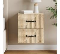 Bucmath Cabinet de Chevet Mural en chêne Sonoma, Meuble appoint en Bois d’ingénierie 34,5 x 33 x 40 cm, 2 tiroirs, Rangement étagère Niche pour Chambre lit Salon Bureau entrée dortoir Nuit