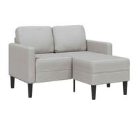 Bucmath Canapé 2 Places avec méridienne en L Gris Nuage Tissu Polyester 125 cm Compact modulable Salon séjour Chambre scandinave Confortable