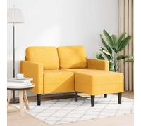 Bucmath Canapé 2 Places en L avec méridienne Jaune Clair 125 cm Lin Confortable modulable Convertible Salon séjour Bureau Studio Design scandinave Moderne